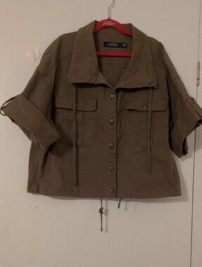 Ralph Lauren Women's Olive Crop Utility Jacket Size 6